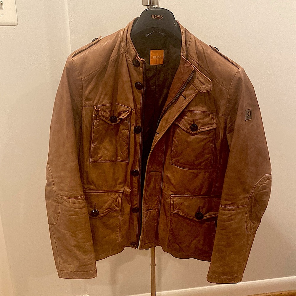 Boss Orange (Hugo Boss) Brown Leather Jacket 38R